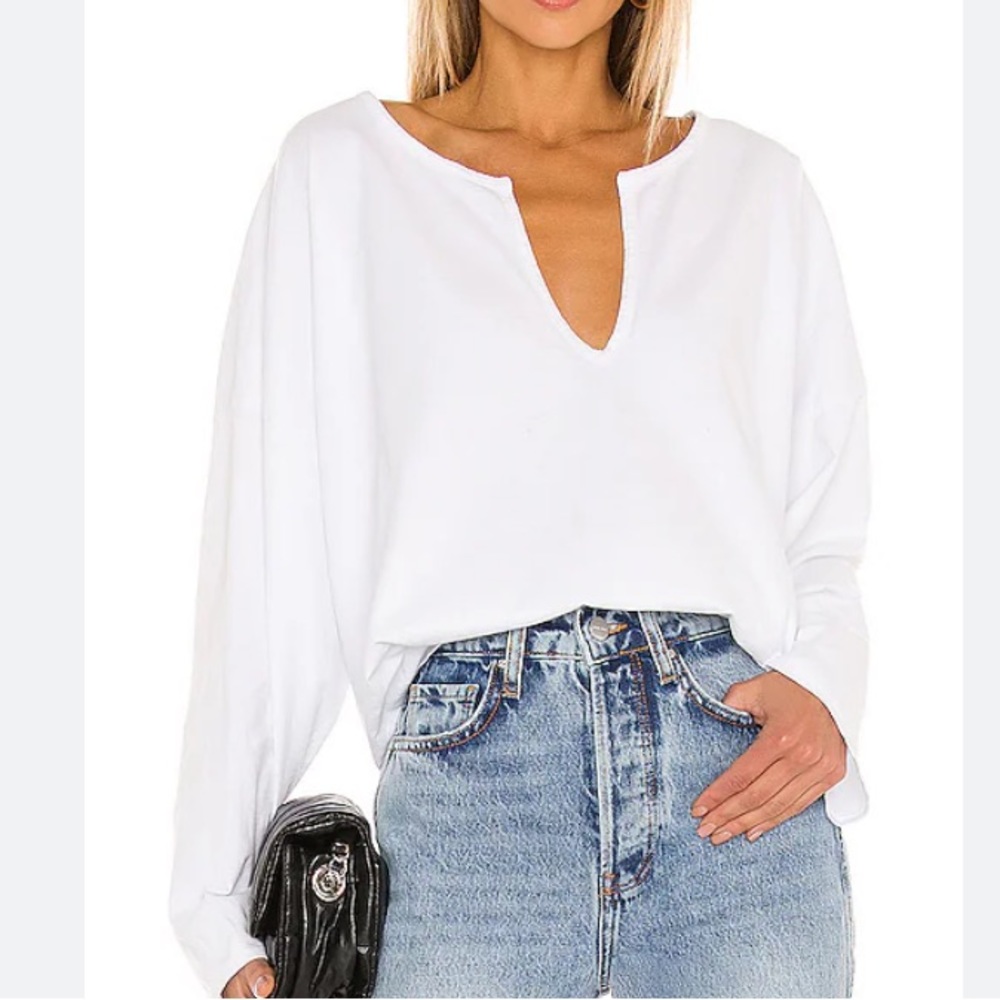 L’Academie Erika Top in Bright White Revolve Size Medium NWT